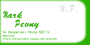 mark pevny business card